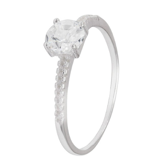 Anillo plata solitario