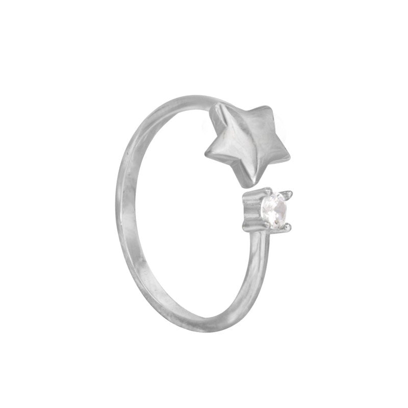 Anillo estrella con punto de luz Plata 925
