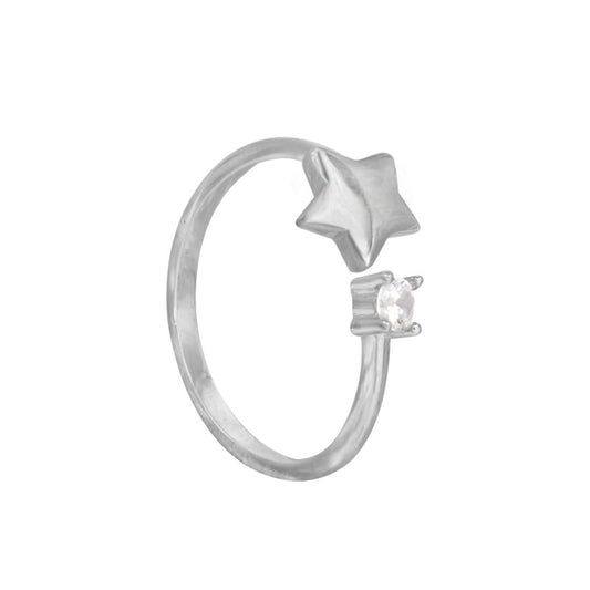 Anillo estrella con punto de luz Plata 925