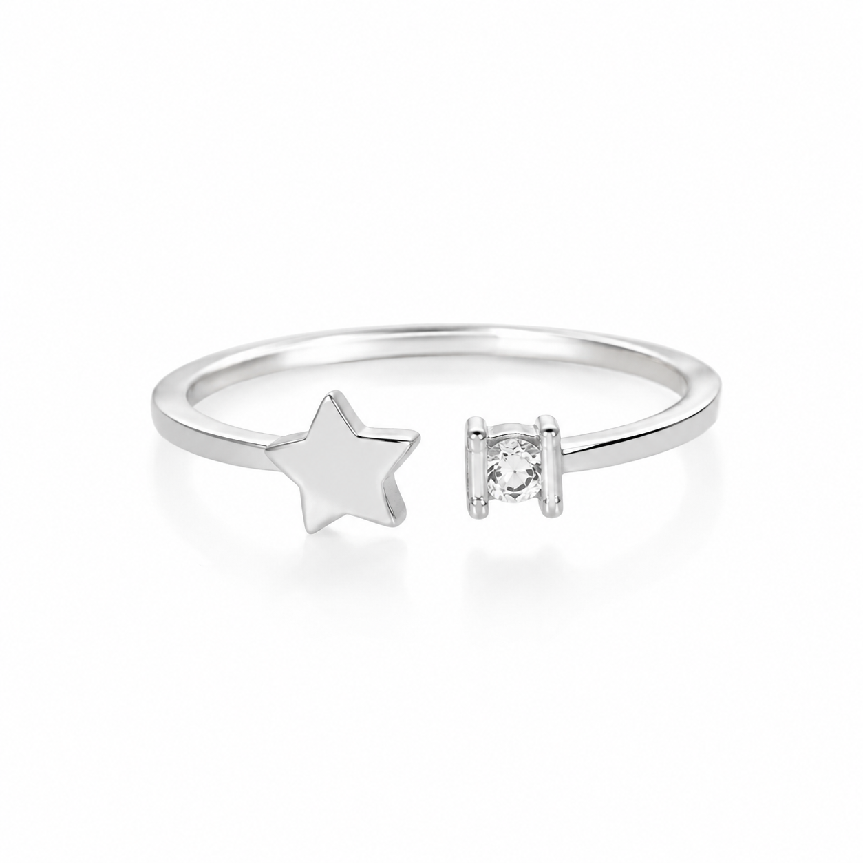 Anillo estrella con punto de luz Plata 925