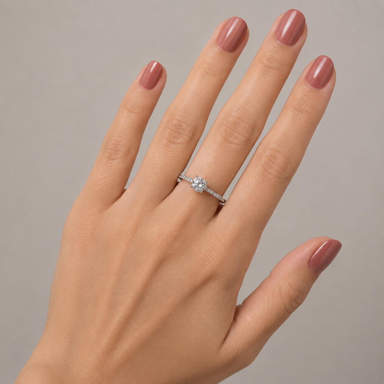 Anillo plata solitario