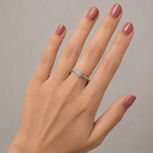 Anillo plata solitario