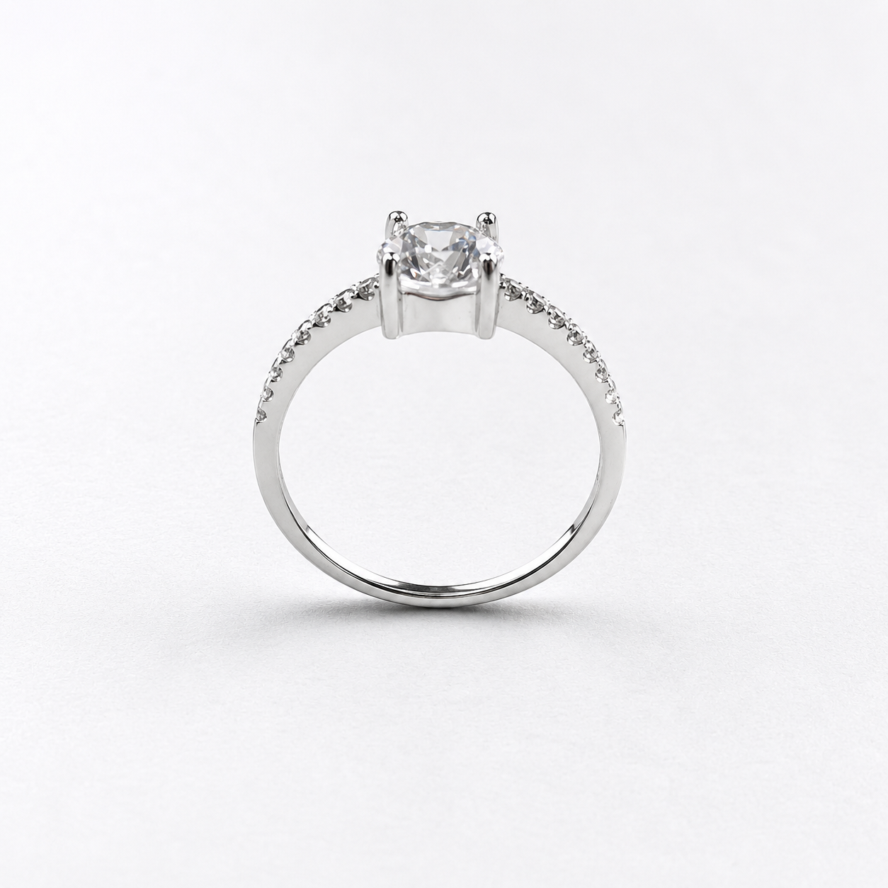 Anillo plata solitario