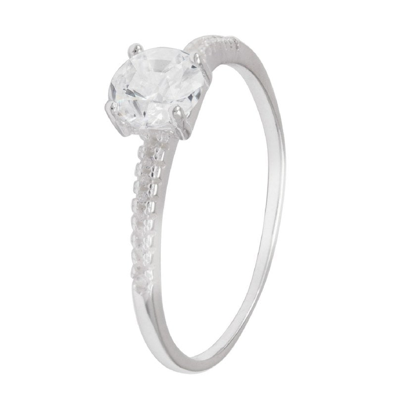 Anillo plata solitario